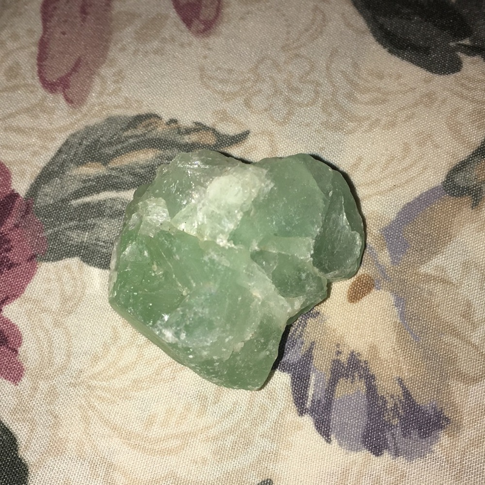 Green fluorite crystal